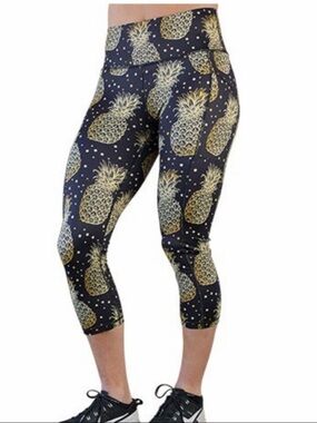 Leggings CVG Constantly Varied Gear pineapple print crop leggings S